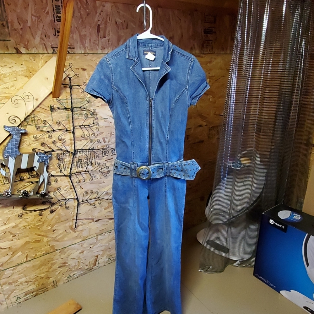 Sexy retro denim jumpsuit
